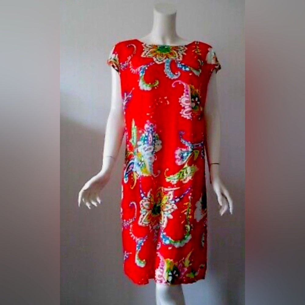Ralph Lauren Red Sheath Midi Dress